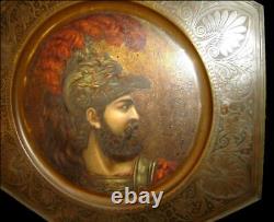 Antique Greek Roman Mythology Pair Oil Paintings God & Goddess Portraits Signed