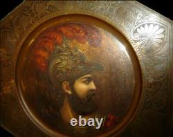 Antique Greek Roman Mythology Pair Oil Paintings God & Goddess Portraits Signed