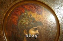 Antique Greek Roman Mythology Pair Oil Paintings God & Goddess Portraits Signed