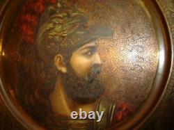 Antique Greek Roman Mythology Pair Oil Paintings God & Goddess Portraits Signed