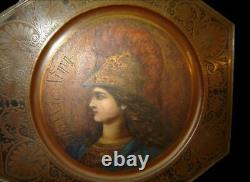 Antique Greek Roman Mythology Pair Oil Paintings God & Goddess Portraits Signed