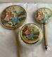 Antique Hand Painted Signed By Artist Colonial Couple Vanity Set Beautiful