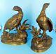 Antique Jules Moigniez Signed C1870's Xl Pair Of Pheasant Bronze Sculptures 12