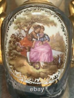 Antique Jean Honor'e Fragonard Limoges 6 X 4 Lovely Couple? Imagery Signed