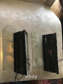 Antique Lighted Theater Sign Pair Signs Men Ladies Architectural Brass Art Deco