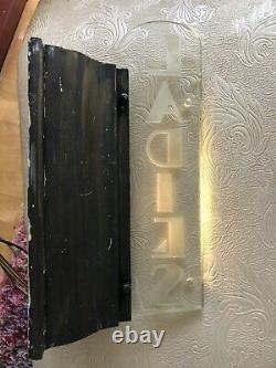 Antique Lighted Theater Sign Pair Signs Men Ladies Architectural Brass Art Deco