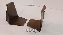 Antique Marked Roycroft Arts & Crafts Signed Hammered Copper Book End Pair