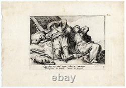 Antique Master Print-GENRE-COUPLE RESTING-SLEEPING-Spirinx-Bloemaert-ca. 1650