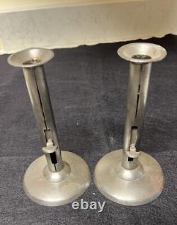 Antique Matched Pair Of Hogscraper Candlesticks Signed James Davis C1800