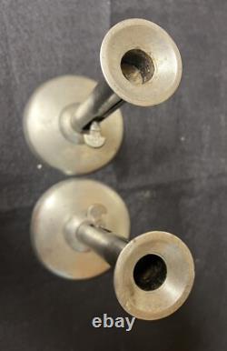 Antique Matched Pair Of Hogscraper Candlesticks Signed James Davis C1800