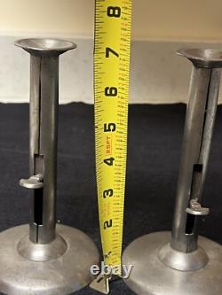Antique Matched Pair Of Hogscraper Candlesticks Signed James Davis C1800