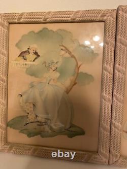 Antique Maude Eggemeyer Signed Victorian Courting Prints Framed Art Set