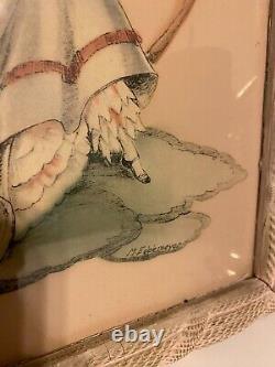 Antique Maude Eggemeyer Signed Victorian Courting Prints Framed Art Set