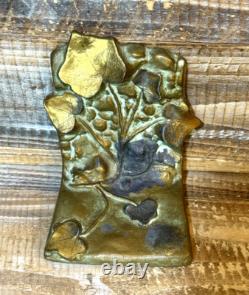 Antique McClelland Barclay Bronze Vining Ivy Bookends Signed Pair 5 Tall x 4