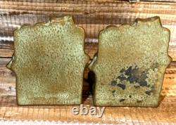 Antique McClelland Barclay Bronze Vining Ivy Bookends Signed Pair 5 Tall x 4