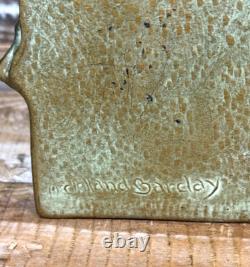 Antique McClelland Barclay Bronze Vining Ivy Bookends Signed Pair 5 Tall x 4