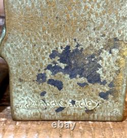 Antique McClelland Barclay Bronze Vining Ivy Bookends Signed Pair 5 Tall x 4