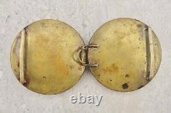 Antique Meiji-period Japanese Satsuma Wisteria & Butterfly buckle pair signed