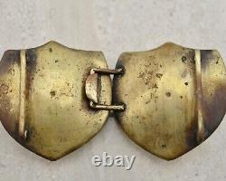 Antique Meiji-period Japanese Satsuma painted Wisteria floral buckle pair signed