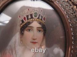 Antique Miniature Paintings Naplean Bonaparte & Josephine Framed