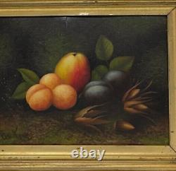 Antique Oil Paintings Still Life Pictures Fruit Pair Signed Carl Werner framed