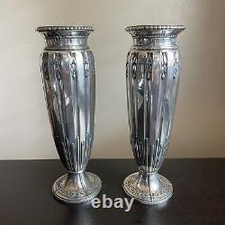 Antique PAIR Art Nouveau Christofle Silver Plated Vase France SIGNED Gallia WOW