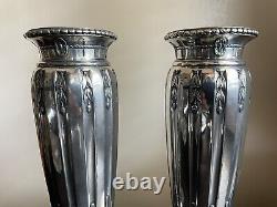 Antique PAIR Art Nouveau Christofle Silver Plated Vase France SIGNED Gallia WOW