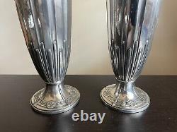 Antique PAIR Art Nouveau Christofle Silver Plated Vase France SIGNED Gallia WOW