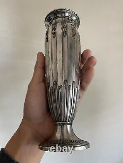 Antique PAIR Art Nouveau Christofle Silver Plated Vase France SIGNED Gallia WOW