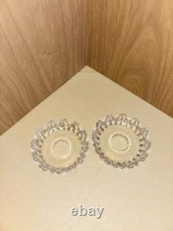 Antique PAIR French BACCARAT Signed Bobeche Crystal Glass Candle Drip Collar