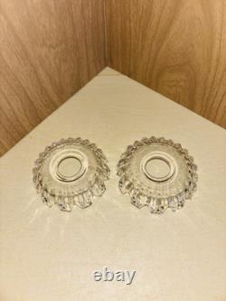 Antique PAIR French BACCARAT Signed Bobeche Crystal Glass Candle Drip Collar