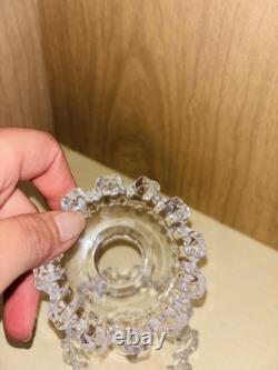 Antique PAIR French BACCARAT Signed Bobeche Crystal Glass Candle Drip Collar