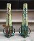 Antique Pair Majolica Art Nouveau Karl Rudolf Ditmar Heliosine Vase Austria 1903
