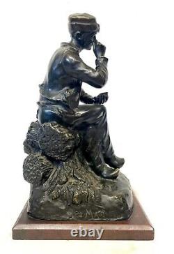 Antique PAIR of George Maxim (1885-1940) Bronzes of Workers Signed to Base