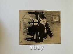 Antique Painting Drawing Couple At Piano Music 1912 Her Favorite Him Signed