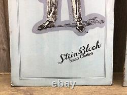 Antique Pair 1910s Stein-Bloch Smart Clothes Ad Signs Tin On Cardboard 19 Rare