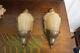 Antique Pair Art Deco Slip Shade Wall Sconce Glass Sign Electrolier Theater
