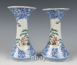 Antique Pair Fukagawa Koransha Porcelain Vases Japanese Arita Ware Vase Signed