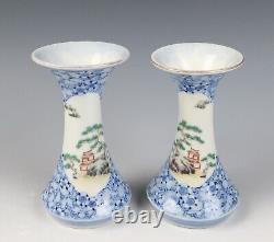 Antique Pair Fukagawa Koransha Porcelain Vases Japanese Arita Ware Vase Signed