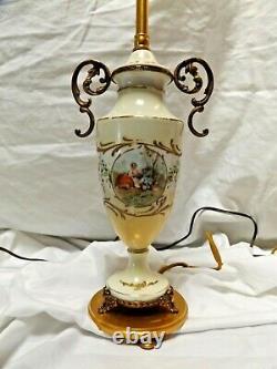 Antique Pair Hand Ptd Artist Signed Porcelain Omorlu Signed #'d French Lamps