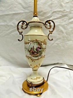 Antique Pair Hand Ptd Artist Signed Porcelain Omorlu Signed #'d French Lamps