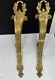 Antique Pair Large French Style Gilt Bronze Curtain Rod Brackets Signed Ah 315