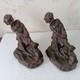 Antique Pair Of 1900-1940's Bronze Clad Bookends Signed (artist S. Morani) N. Y