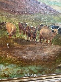 Antique Pair Of A Cameron Scottish Highland Oil On Canvas Landscape Paintings