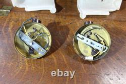 Antique Pair Of Art Deco Slip Shade Wall Sconce Glass Sign Theater Bathroom
