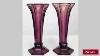 Antique Pair Of French Belgium Art Deco Amythest Colored