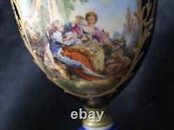 Antique Pair Of French Sevres Urns Artist Signed