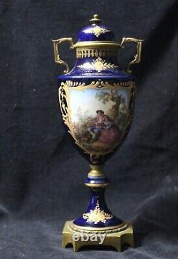 Antique Pair Of French Sevres Urns Artist Signed