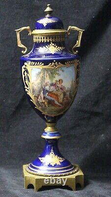 Antique Pair Of French Sevres Urns Artist Signed