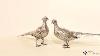 Antique Pair Of German 800 Silver Pheasants 19th Century